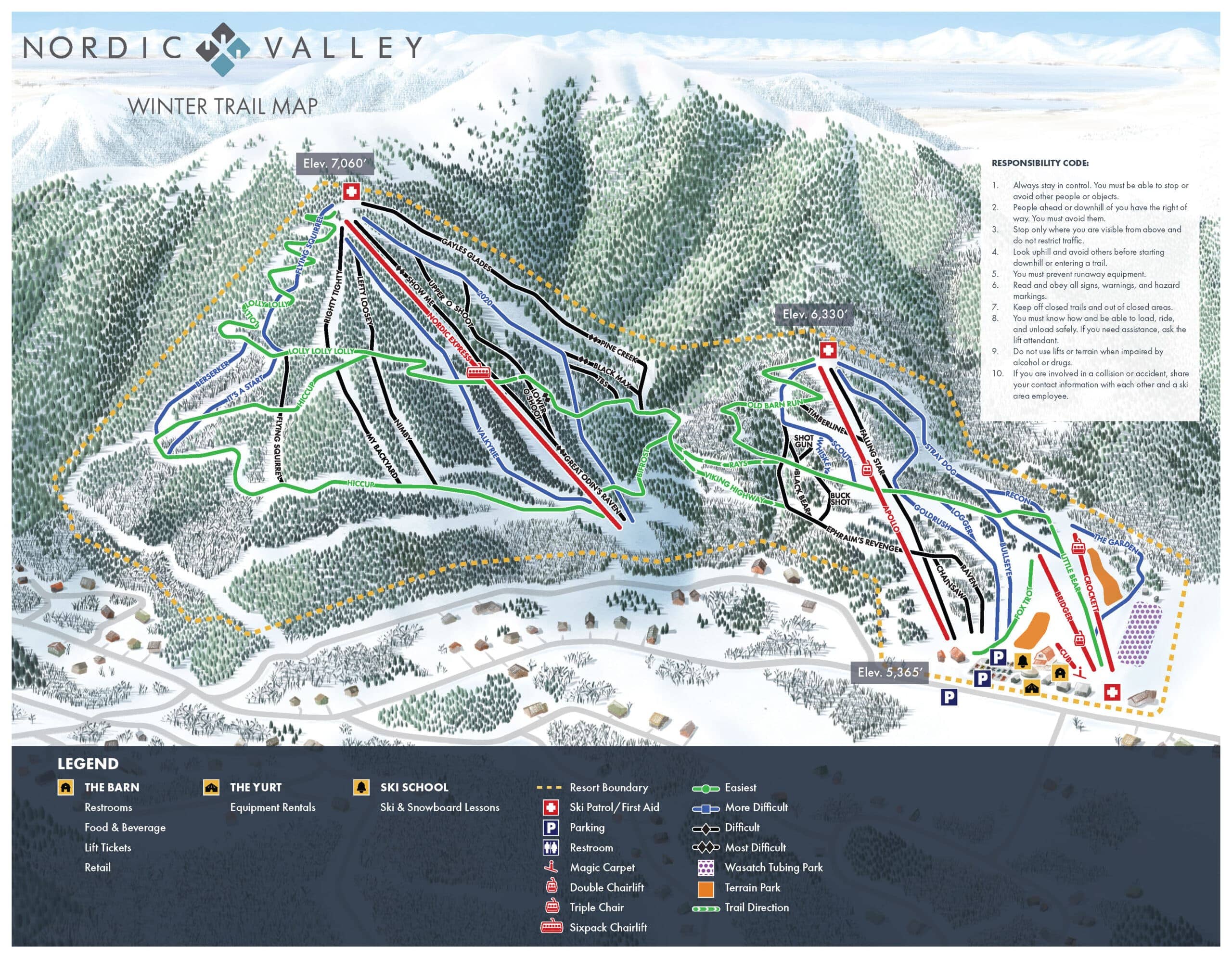 Nordic Valley Trail Map