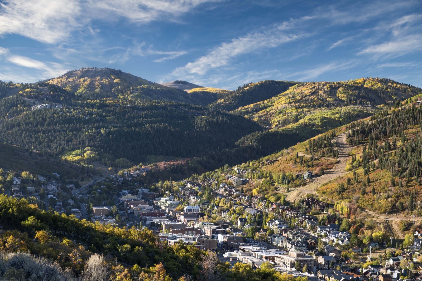 Distance view of Old Town Park City in the falljpg