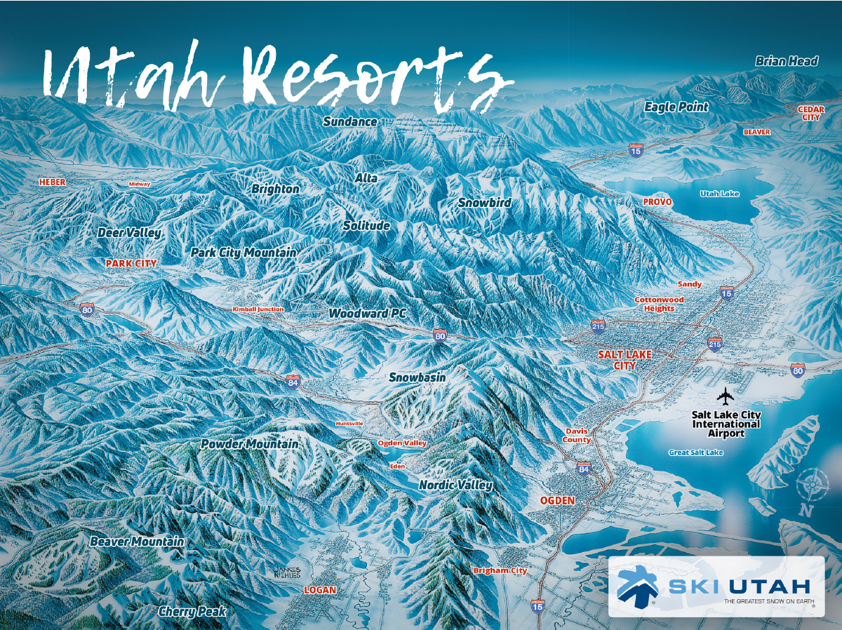 Utah Ski Resorts Map Area Info