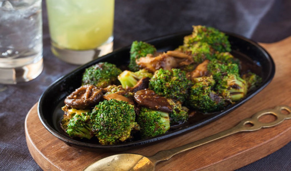 Sweet Soy Roasted Broccoli, Shiitake Mushrooms