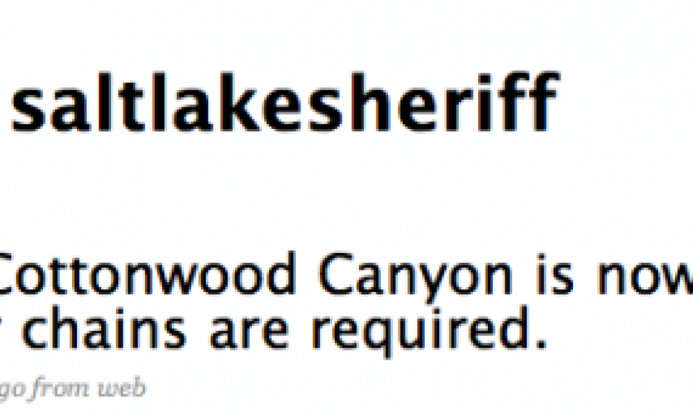 Cottonwood Canyon Twitter Updates
