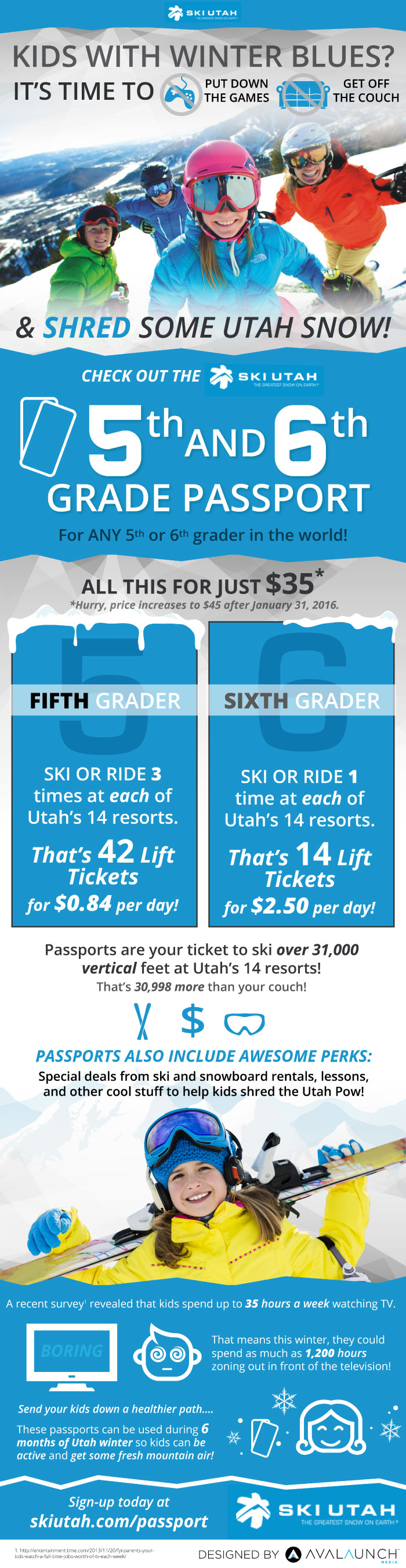 5th & 6th Grade Ski Passport Utah Lift Tickets Ski Utah