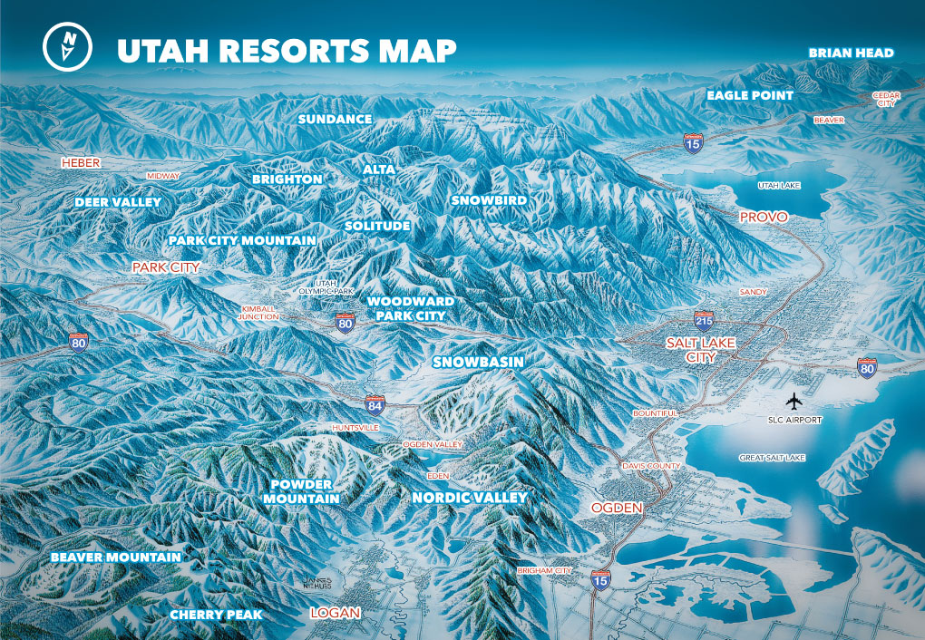 Utah Ski Resorts Map