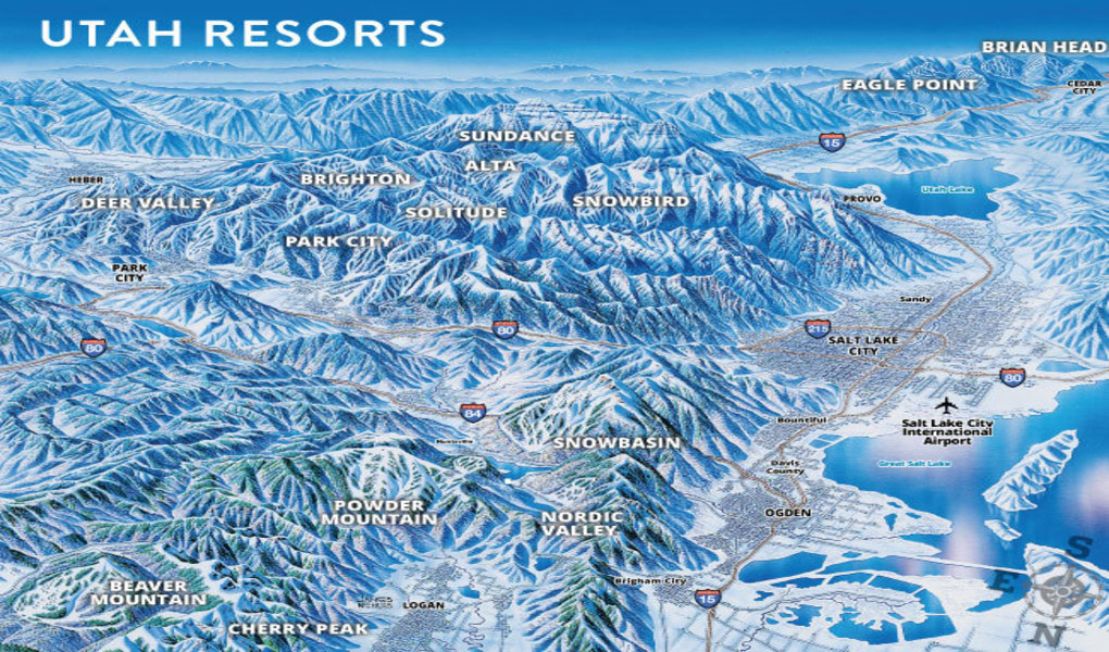 Utah Ski Resort Map 