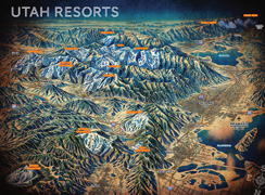 Vintage Utah Resort Map - Thumb