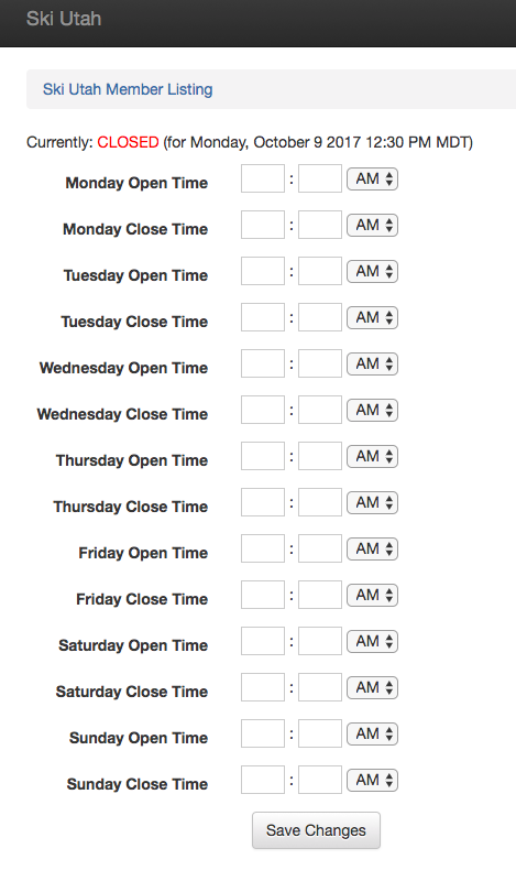 update service hours