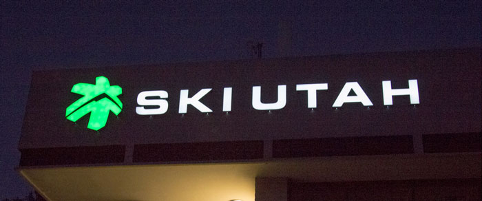 Ski Utah Office Sign - Lit Up White