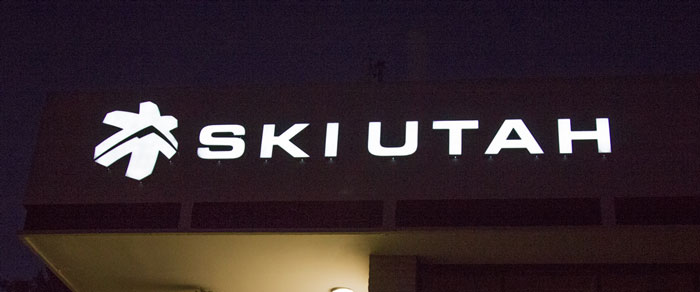 Ski Utah Office Sign - Lit Up White